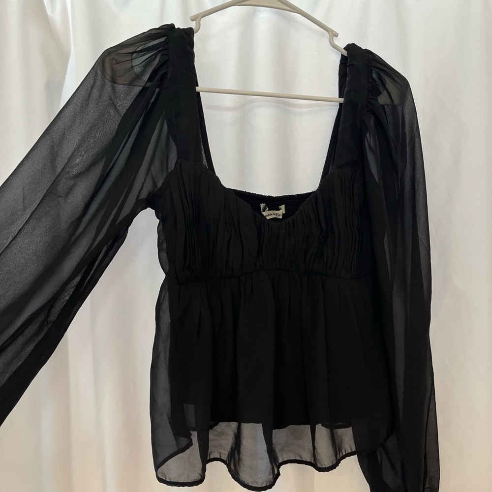 Black Sheer Women's Top